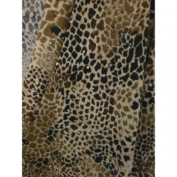 Chico's Women's Animal Print V-Neck Blouse Size 2 12/14 Multicolor - Picture 5 of 10